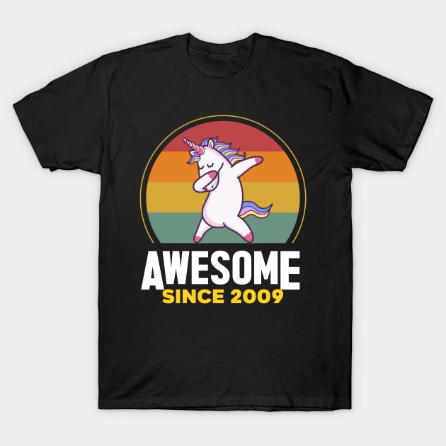 Unicorn Cute, Awesome Since 2009, Born In 2009 Birthday T-Shirt by GEMEARNARNSYAK